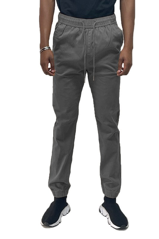 Mens Solid Stretch Cargo Jogger Smile Sparker