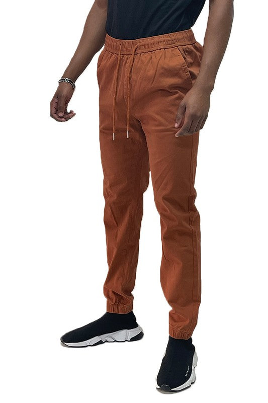 Mens Solid Stretch Cargo Jogger Smile Sparker