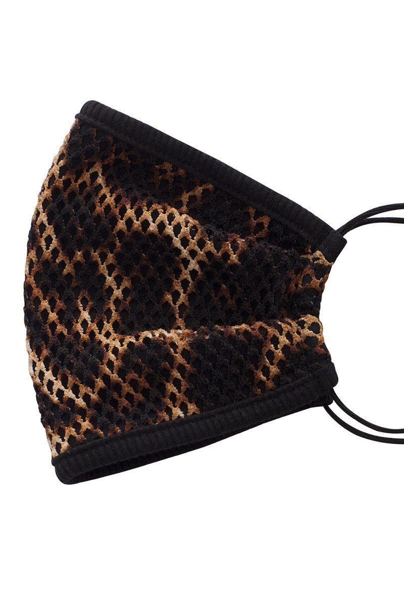 Mesh Leopard And Camouflauge Print Face Mask Smile Sparker