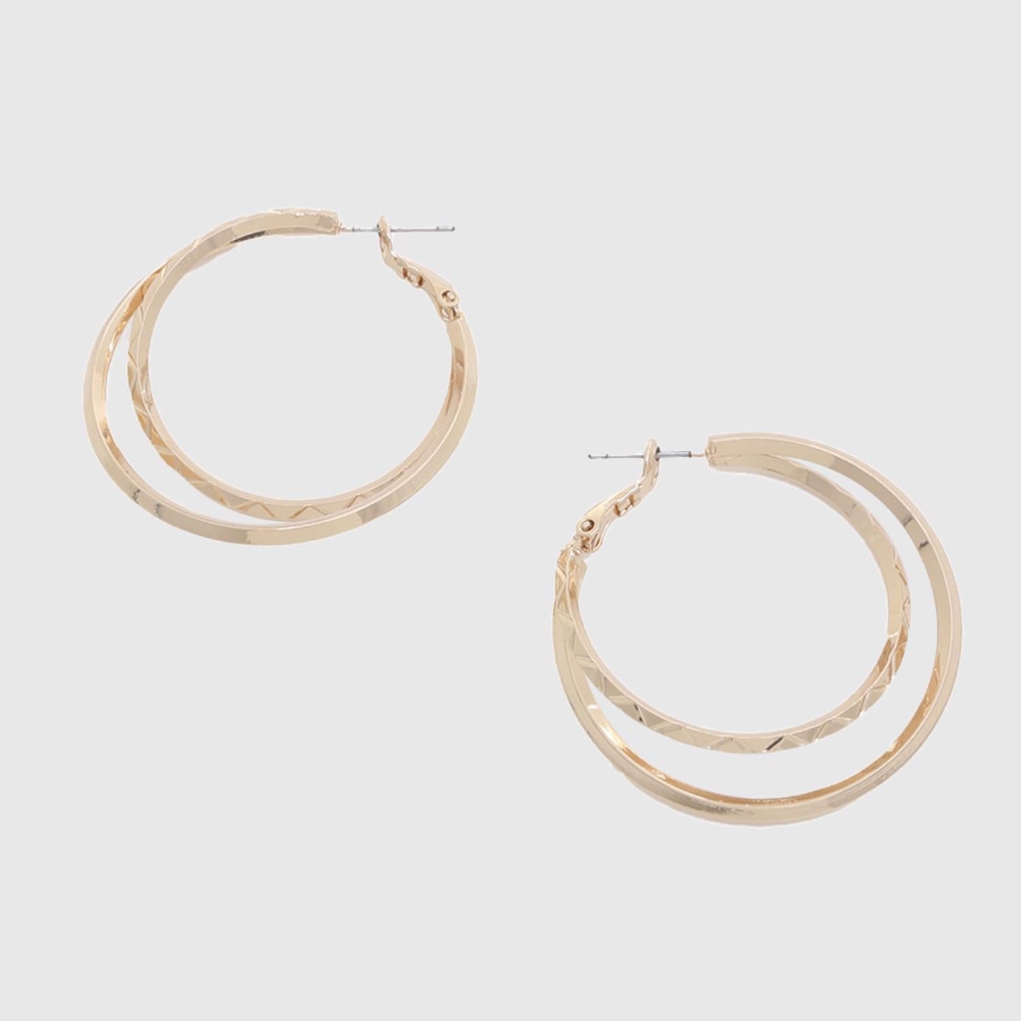 Metal Double Hoop Earring Smile Sparker