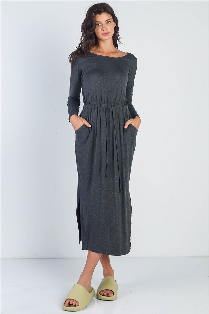 Midi Sleeve Basic Maxi Dress Smile Sparker