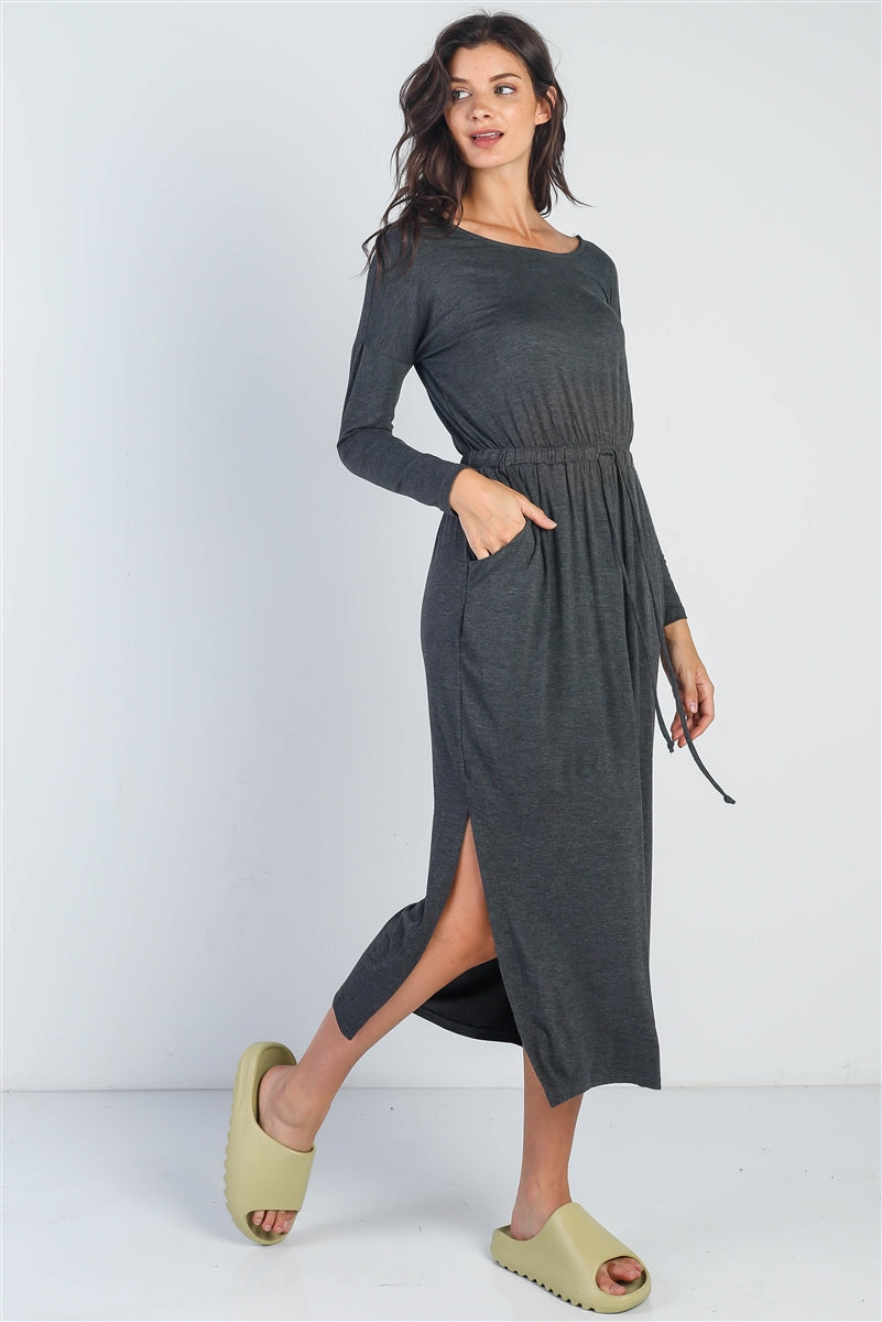 Midi Sleeve Basic Maxi Dress Smile Sparker