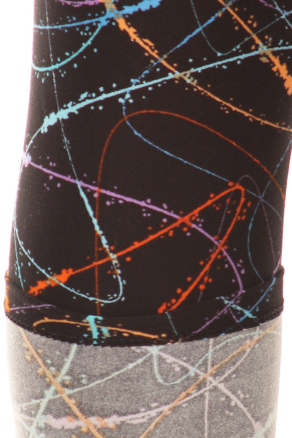 Multicolored Scribble Print, High Waisted Leggings In A Fitted Style With And Elastic Waist Smile Sparker