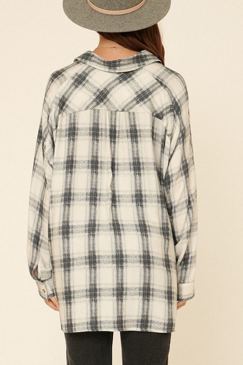 Oversized Loose Fit Plaid Shirt Smile Sparker