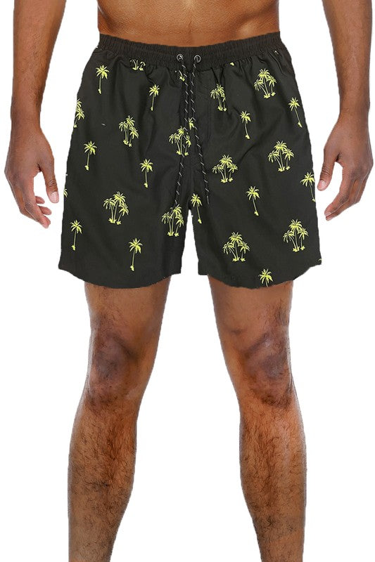 Palm Tree Print Swim Shorts Smile Sparker