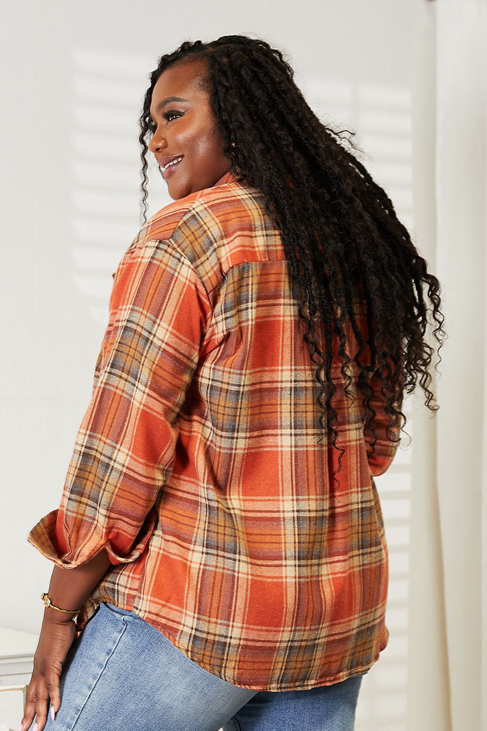 Plaid Dropped Shoulder Shirt - SHIRTS & BLOUSES - Mixed