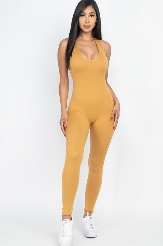 Racer Back Bodycon Jumpsuit Smile Sparker