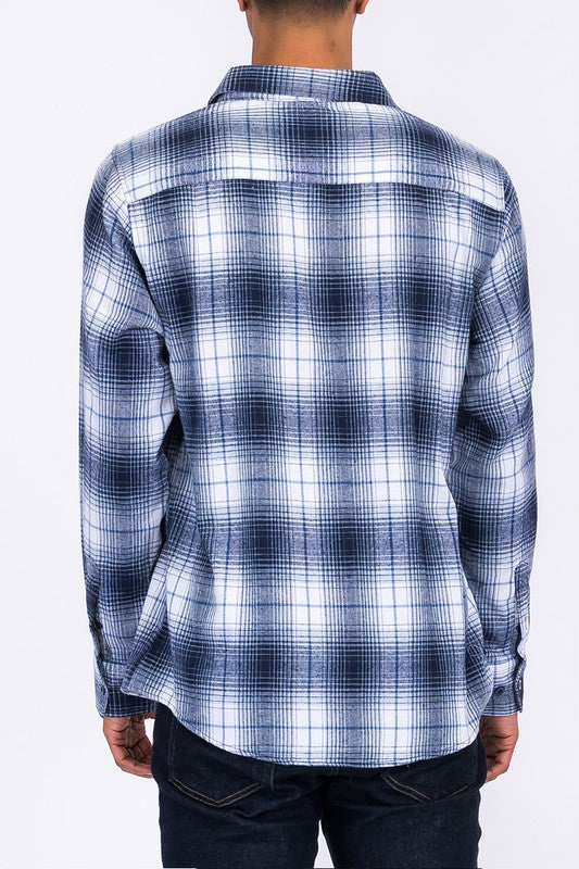 Regular Fit Checker Plaid Flannel Long Sleeve Smile Sparker