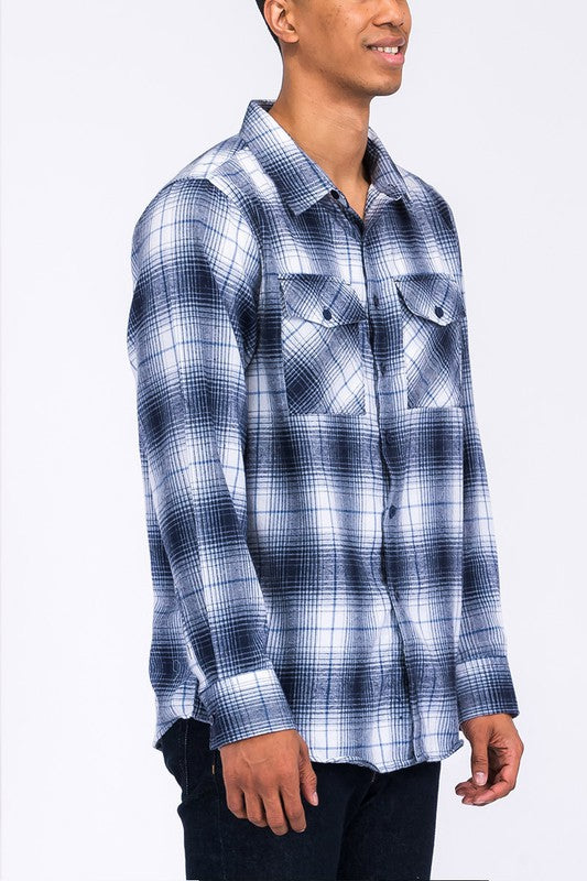 Regular Fit Checker Plaid Flannel Long Sleeve Smile Sparker