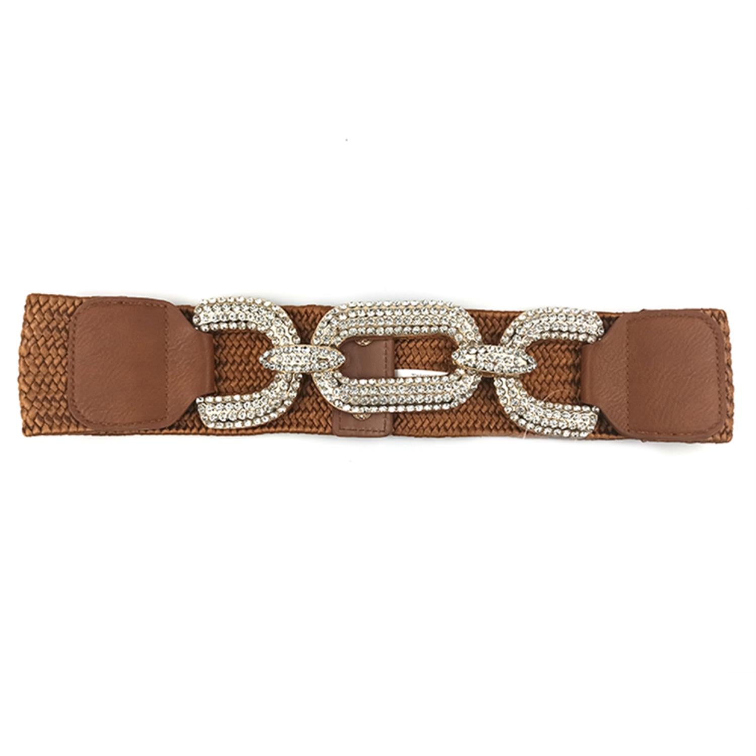 Rhinestone Buckle Elastic Belt Smile Sparker