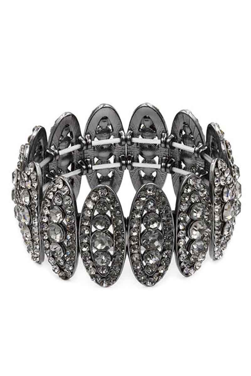 Rhinestone Oval Stretch Bracelet Smile Sparker