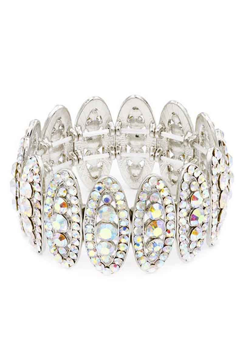 Rhinestone Oval Stretch Bracelet Smile Sparker