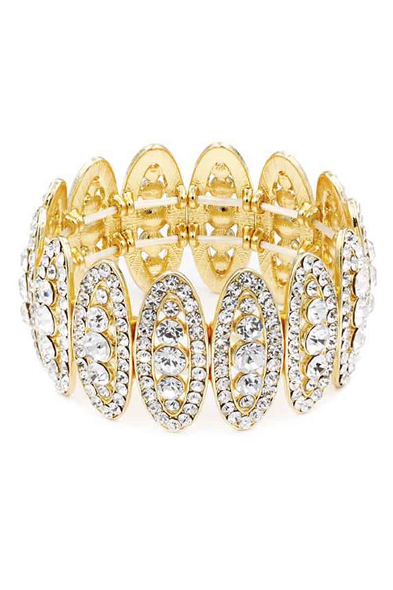 Rhinestone Oval Stretch Bracelet Smile Sparker