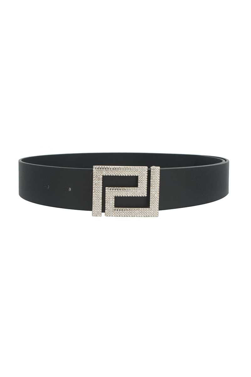 Rhinestone Pave Geo Shape Belt Smile Sparker