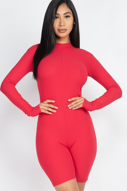 Ribbed Knit Romper Smile Sparker