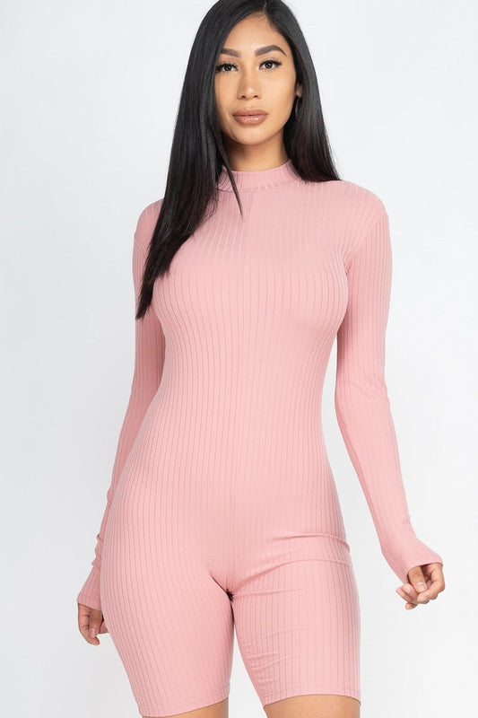 Ribbed Knit Romper Smile Sparker