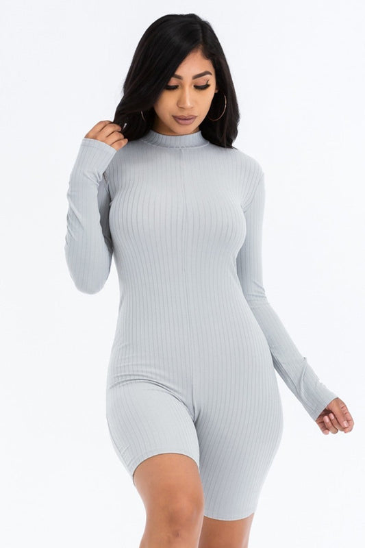 Ribbed Knit Romper Smile Sparker