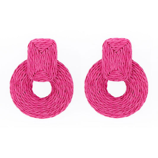 Rnd Col Raffia Wrap Earring Smile Sparker