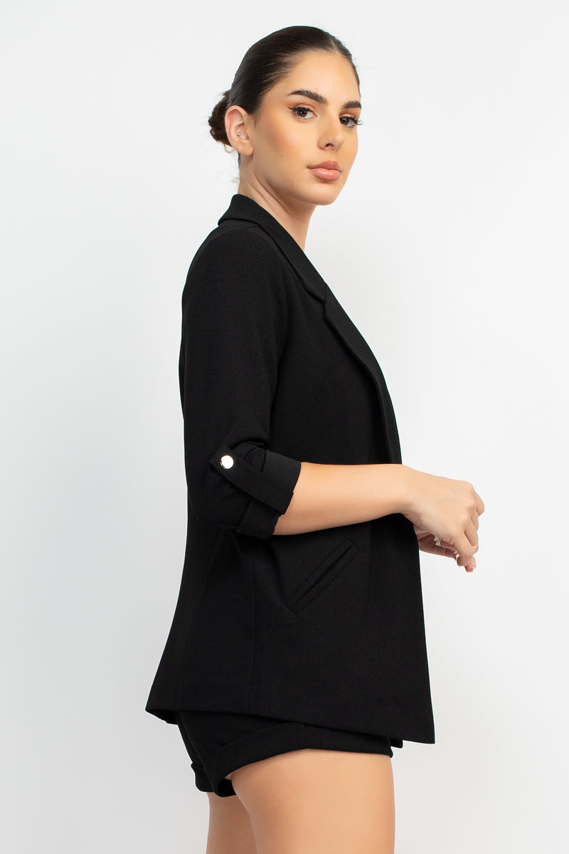 Roll-up Quarter Sleeve Jacket Smile Sparker