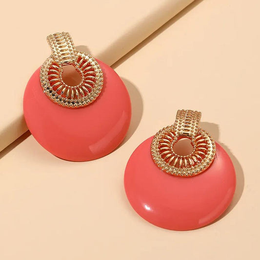 Round Metal Post Earring Smile Sparker