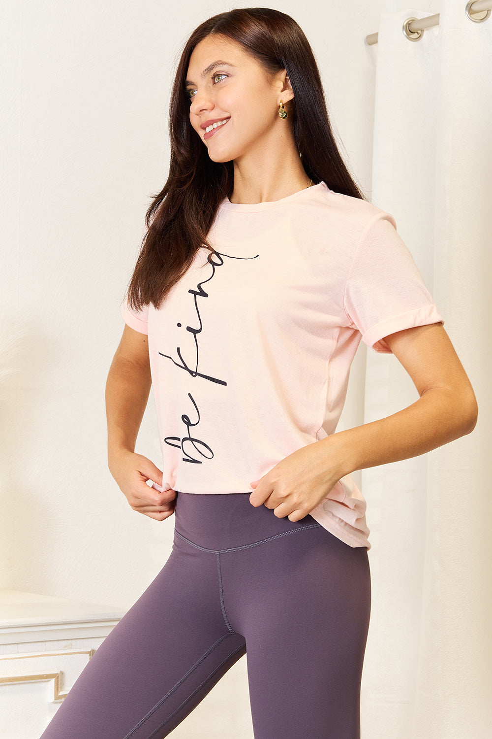 Simply Love BE KIND Graphic Round Neck T-Shirt - SHIRTS & BLOUSES - Pink