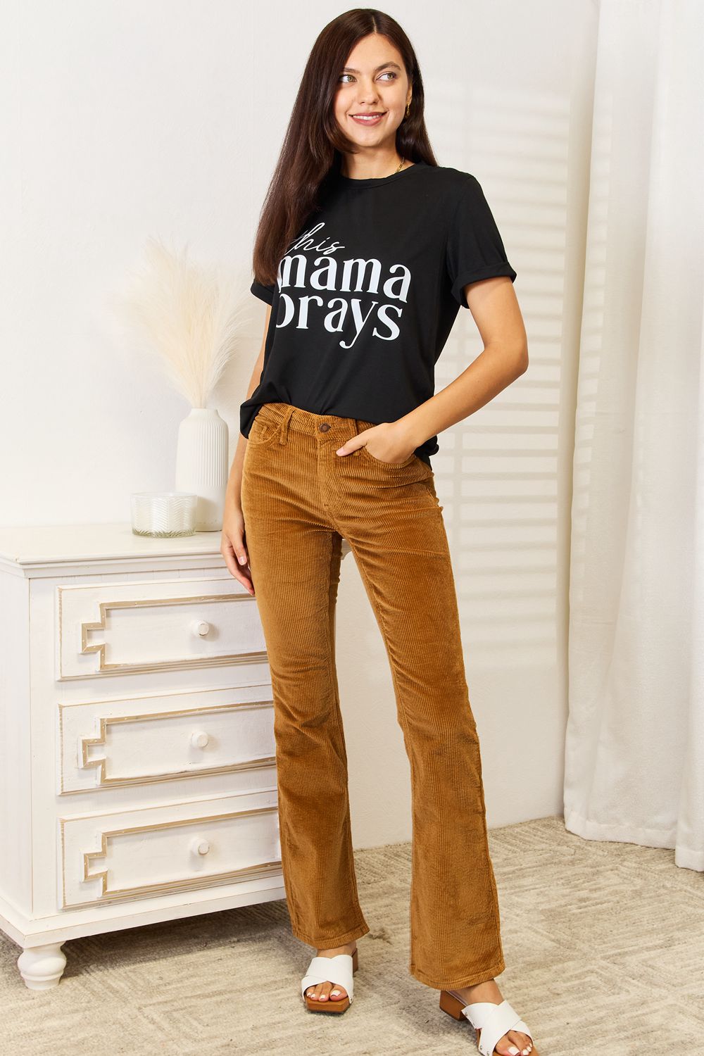 Simply Love THIS MAMA PRAYS Graphic T-Shirt - SHIRTS & BLOUSES - Black