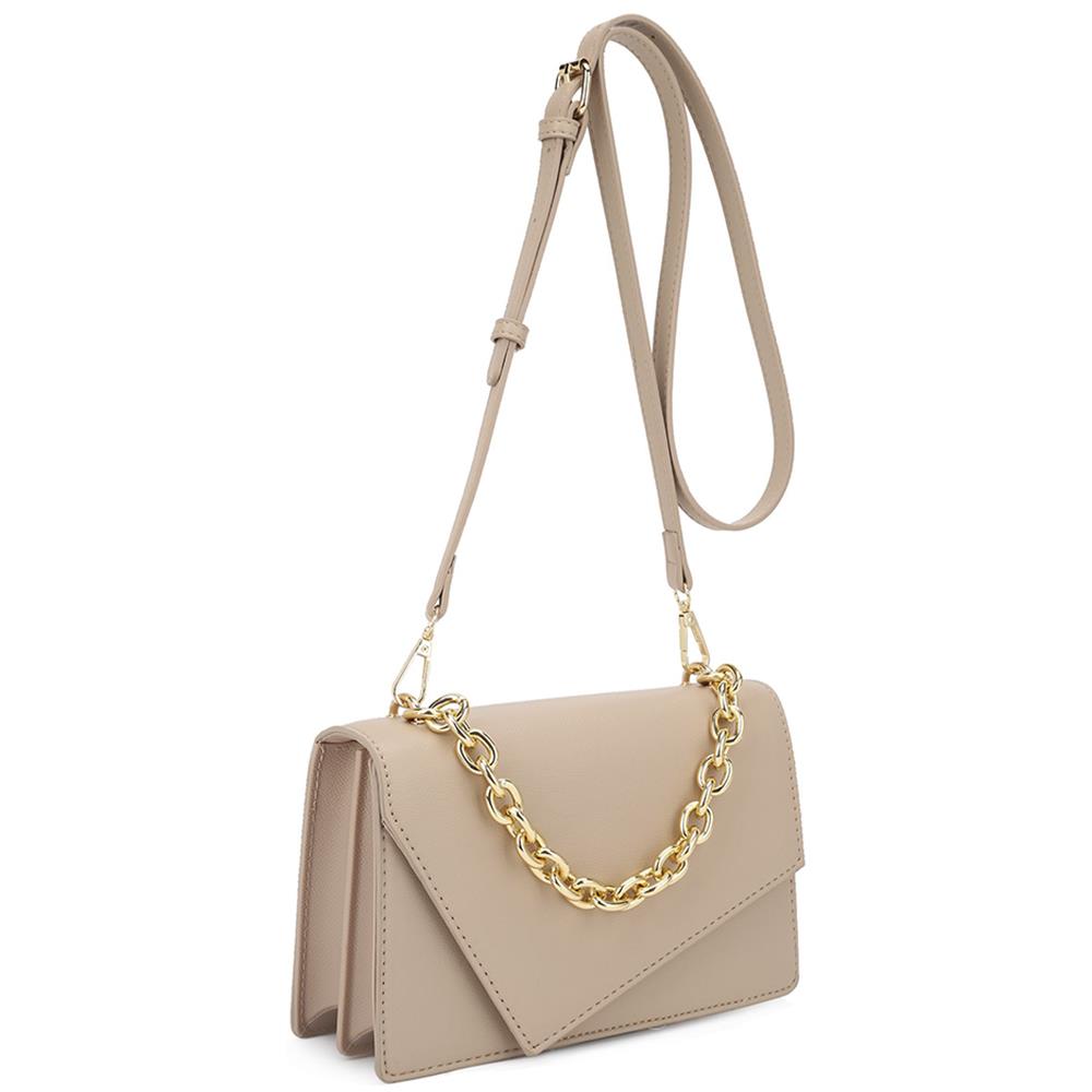 Smooth Plain Chain Link Crossbody Bag Smile Sparker