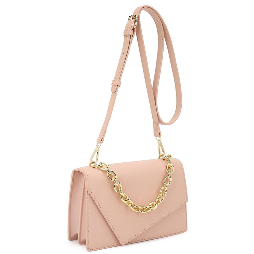 Smooth Plain Chain Link Crossbody Bag Smile Sparker