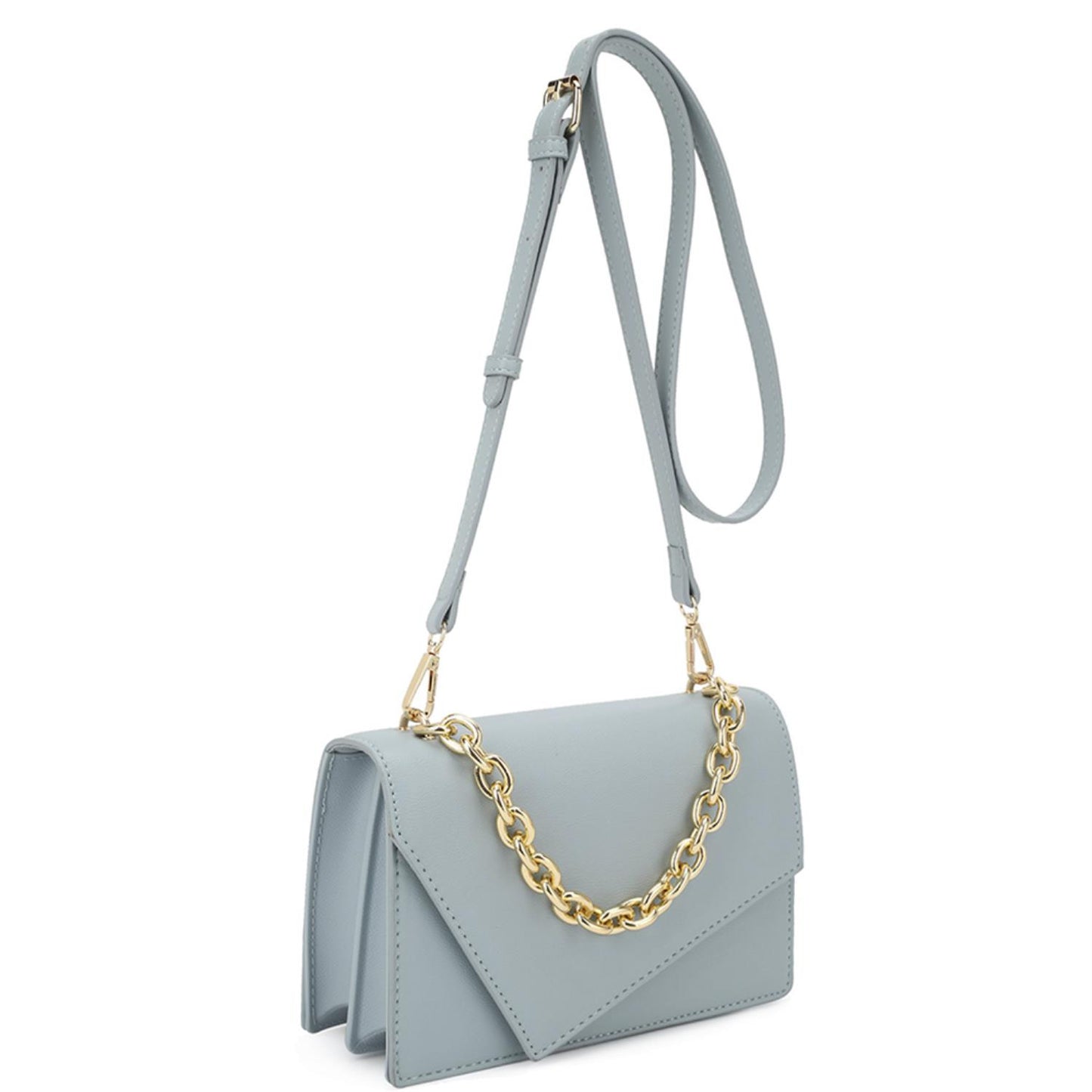 Smooth Plain Chain Link Crossbody Bag Smile Sparker