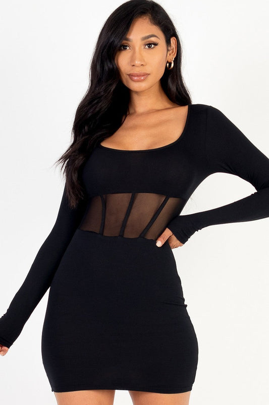 Square neck mesh corset mini dress Smile Sparker