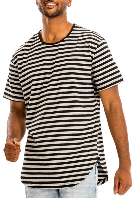 STRIPED ELONGATED TSHIRT Smile Sparker