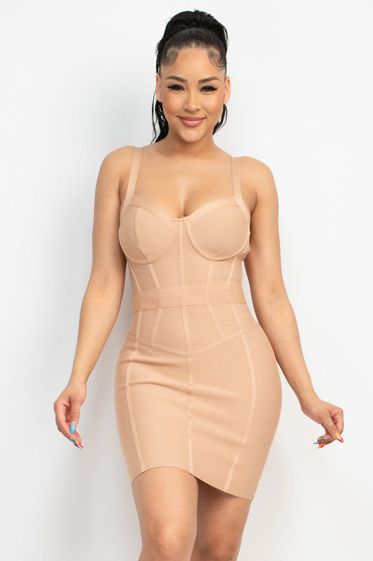 Sweetheart Wide Strap Bandage Dress Smile Sparker