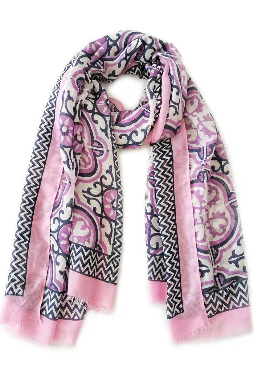 Tile Print Scarf Smile Sparker