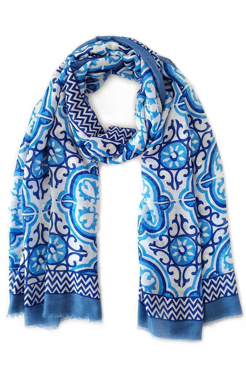 Tile Print Scarf Smile Sparker