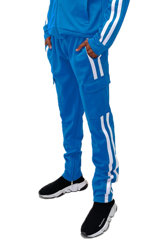 Two Stripe Cargo Pouch Track Pants Smile Sparker