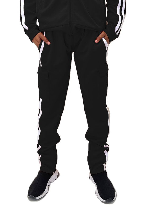 Two Stripe Cargo Pouch Track Pants Smile Sparker