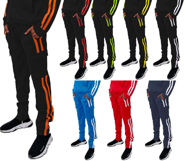 Two Stripe Cargo Pouch Track Pants Smile Sparker