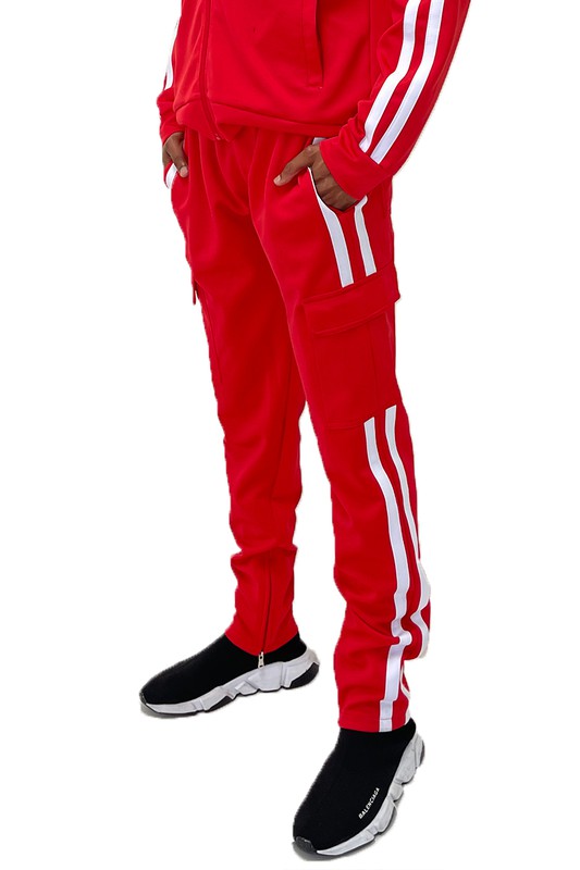 Two Stripe Cargo Pouch Track Pants Smile Sparker