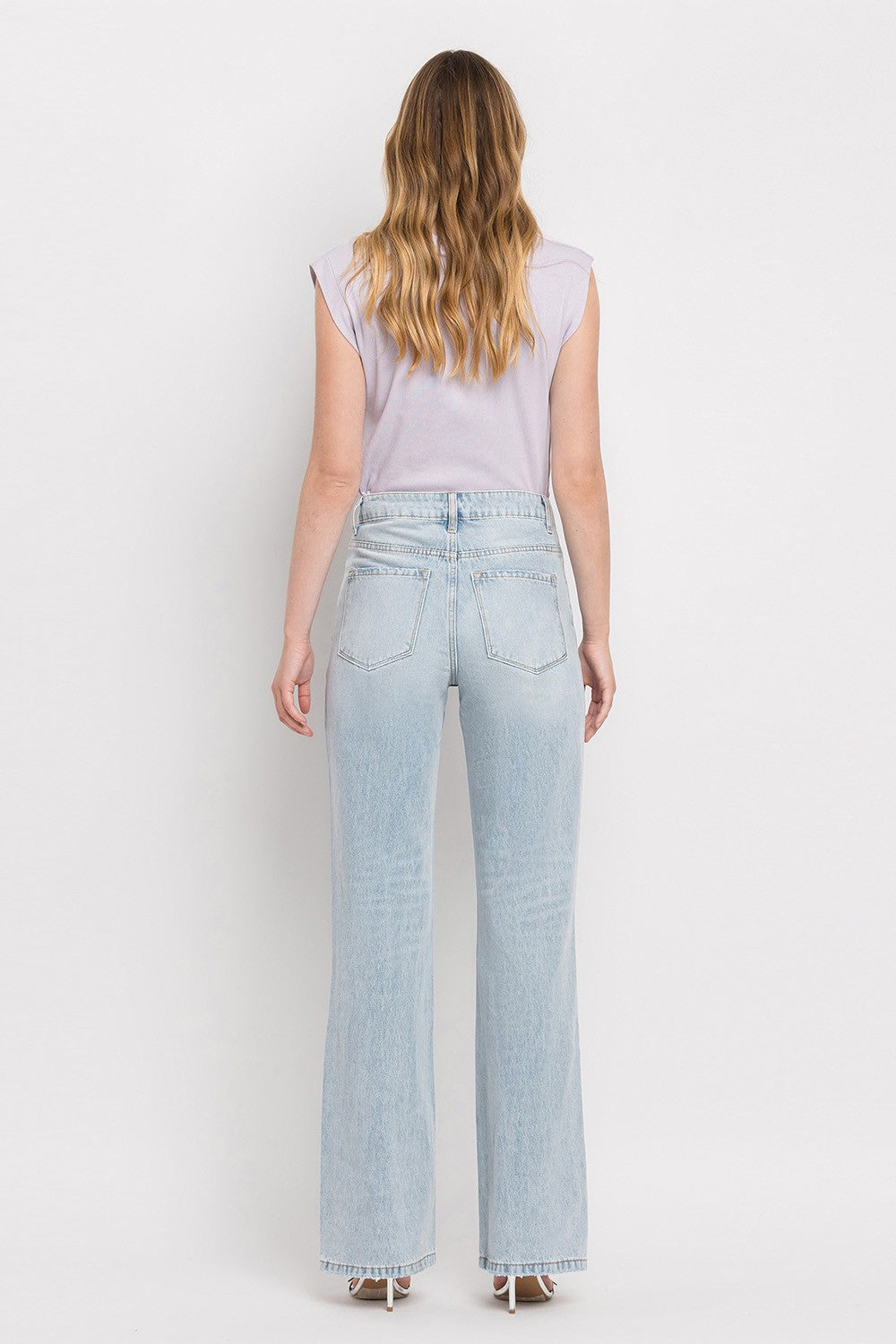 Vervet by Flying Monkey 90’S Vintage Super High Rise Flare Jeans - JEANS - Light blue