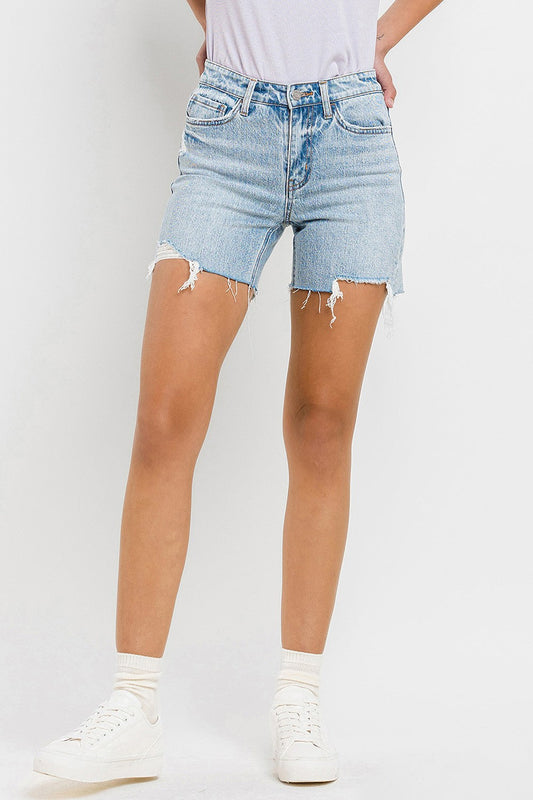 Vervet by Flying Monkey High Rise Denim Shorts - Light / XS - JEANS - Light Denim