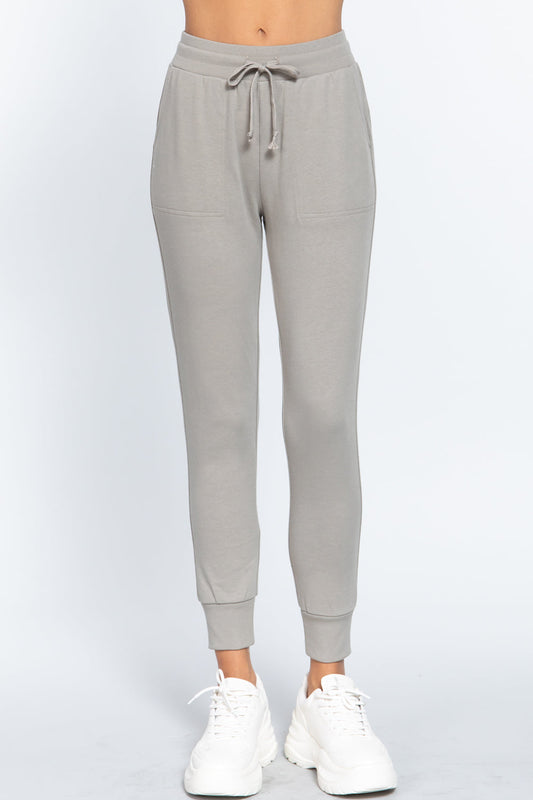 Waist Band Long Sweatpants With Pockets Smile Sparker