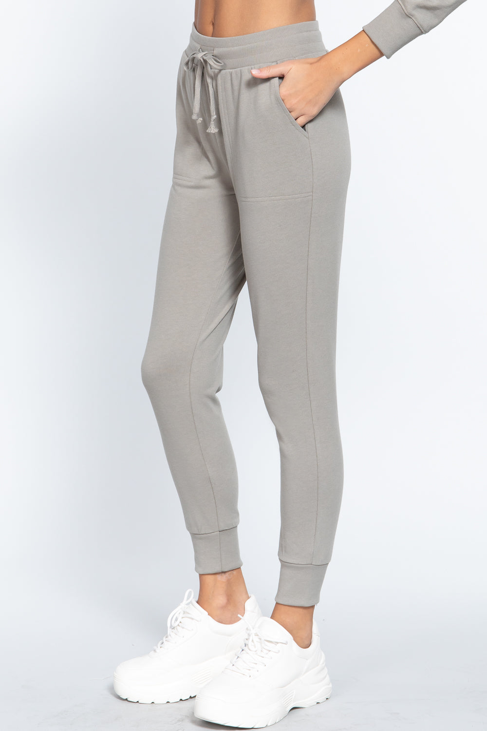 Waist Band Long Sweatpants With Pockets Smile Sparker