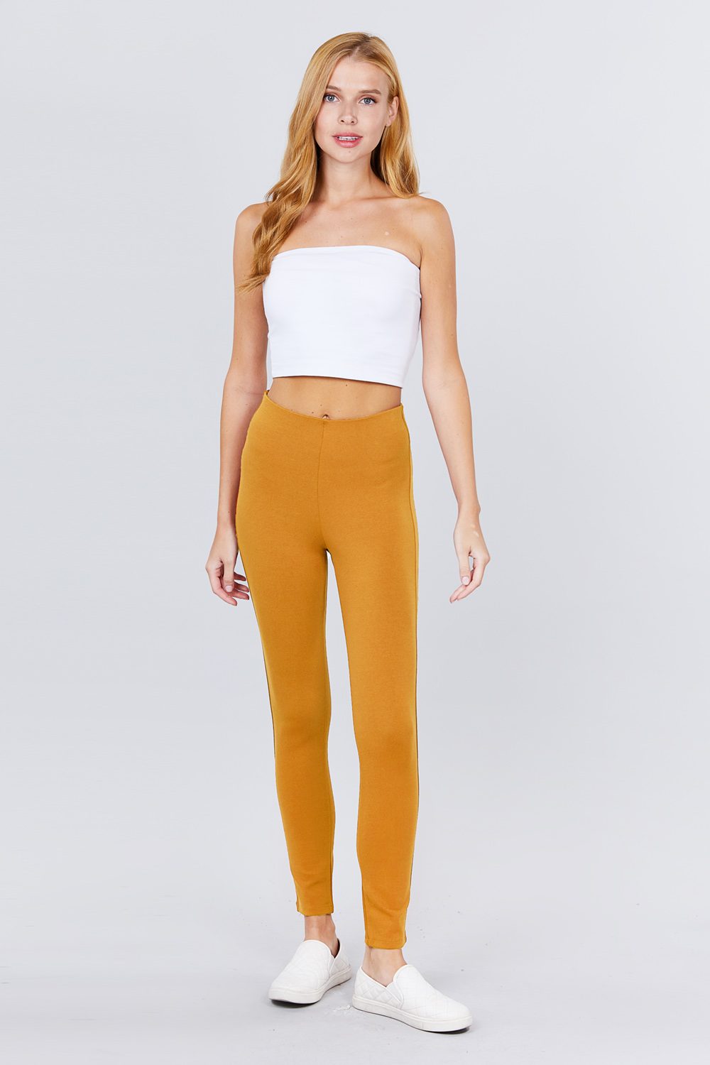 Waist Elastic Band Ponte Pants Smile Sparker