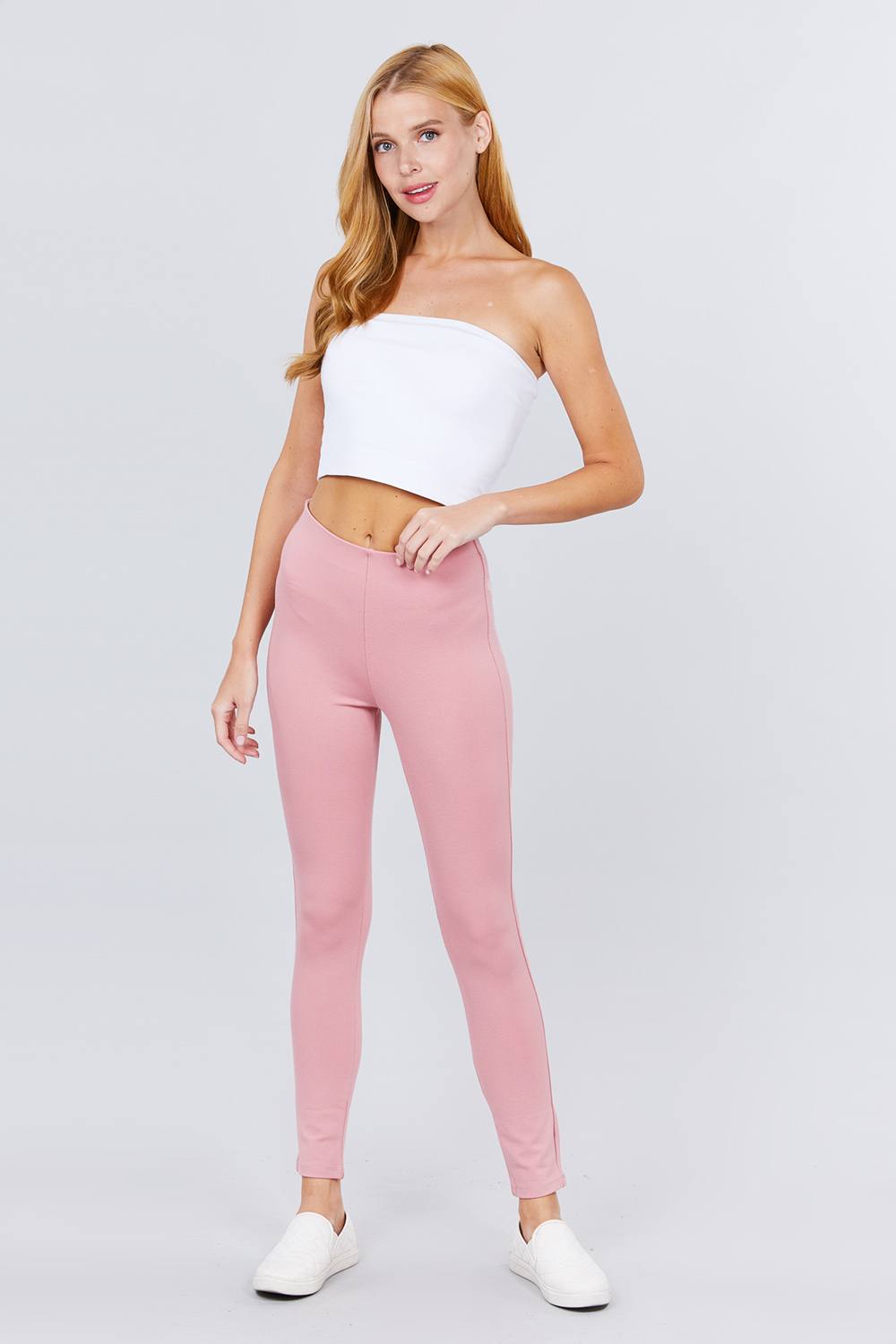 Waist Elastic Band Ponte Pants Smile Sparker