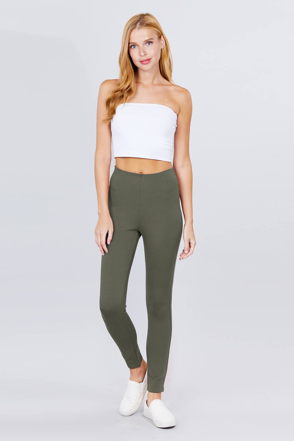 Waist Elastic Band Ponte Pants Smile Sparker