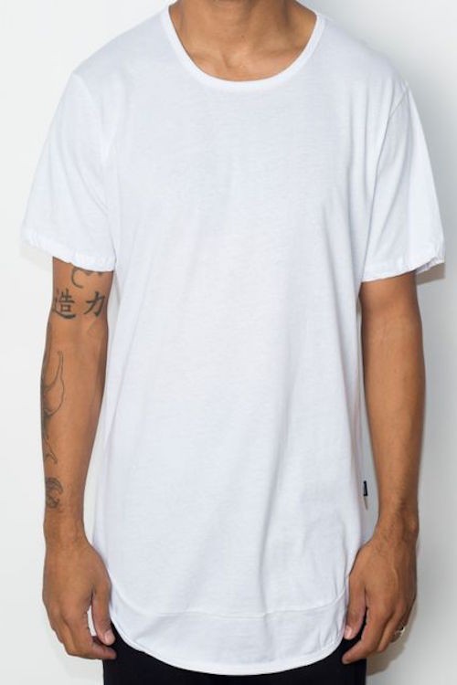 WHITE SEAM ELONGATE TEE Smile Sparker